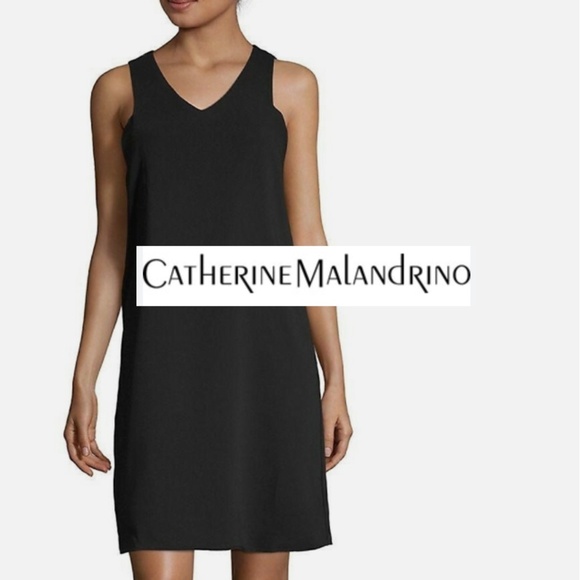 Catherine Malandrino Dresses & Skirts - Catherine Malandrino Black deep V collared dress, P, GD1134